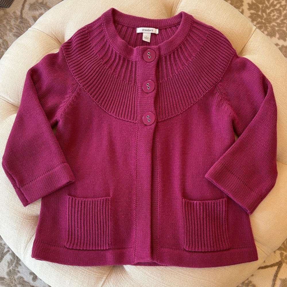 Dress Barn💝Fuchsia Knit Cardigan💝Women's‎ Sz Large